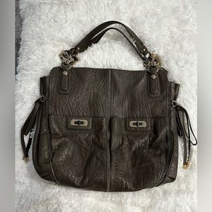 COACH Women Grey Leather CHELSEA FLAGSHIP Tote Shopper Shoulder Bag